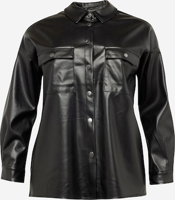 Noisy May Curve Between-Season Jacket 'FLANNY' in Black: front