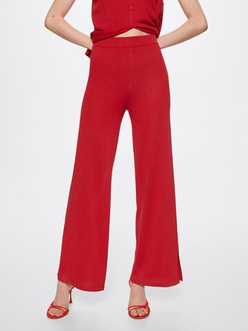 MANGO Wide leg Pants 'Berries' in Red: front