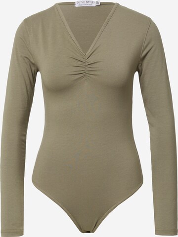 In The Style Shirt Bodysuit 'CARYS' in Green: front