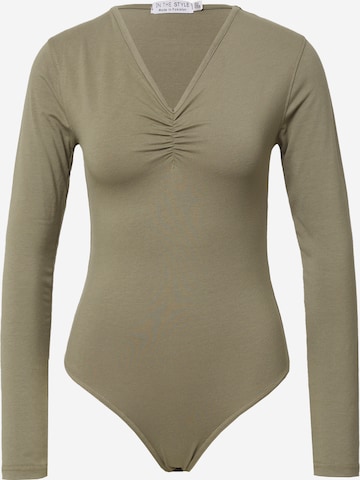 In The Style - Camisa body 'CARYS' em verde: frente