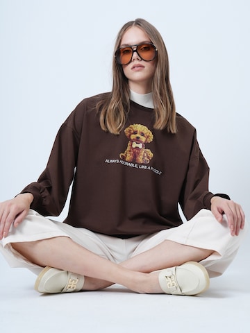 Trend Alaçatı Stili Свитшот в Коричневый