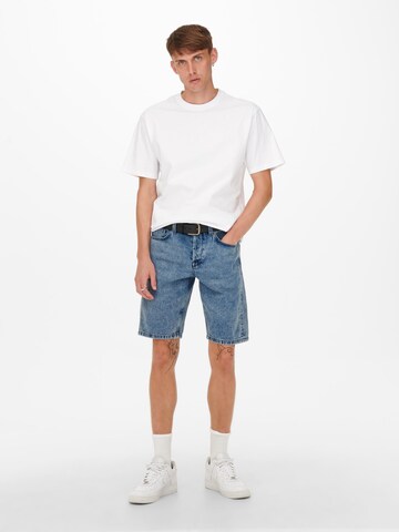T-Shirt 'Fred' Only & Sons en blanc
