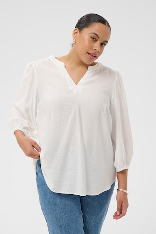 KAFFE CURVE Blouse in White: front