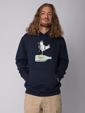 Sweat-shirt ' Möwe mit Hut ' Watapparel en bleu : devant