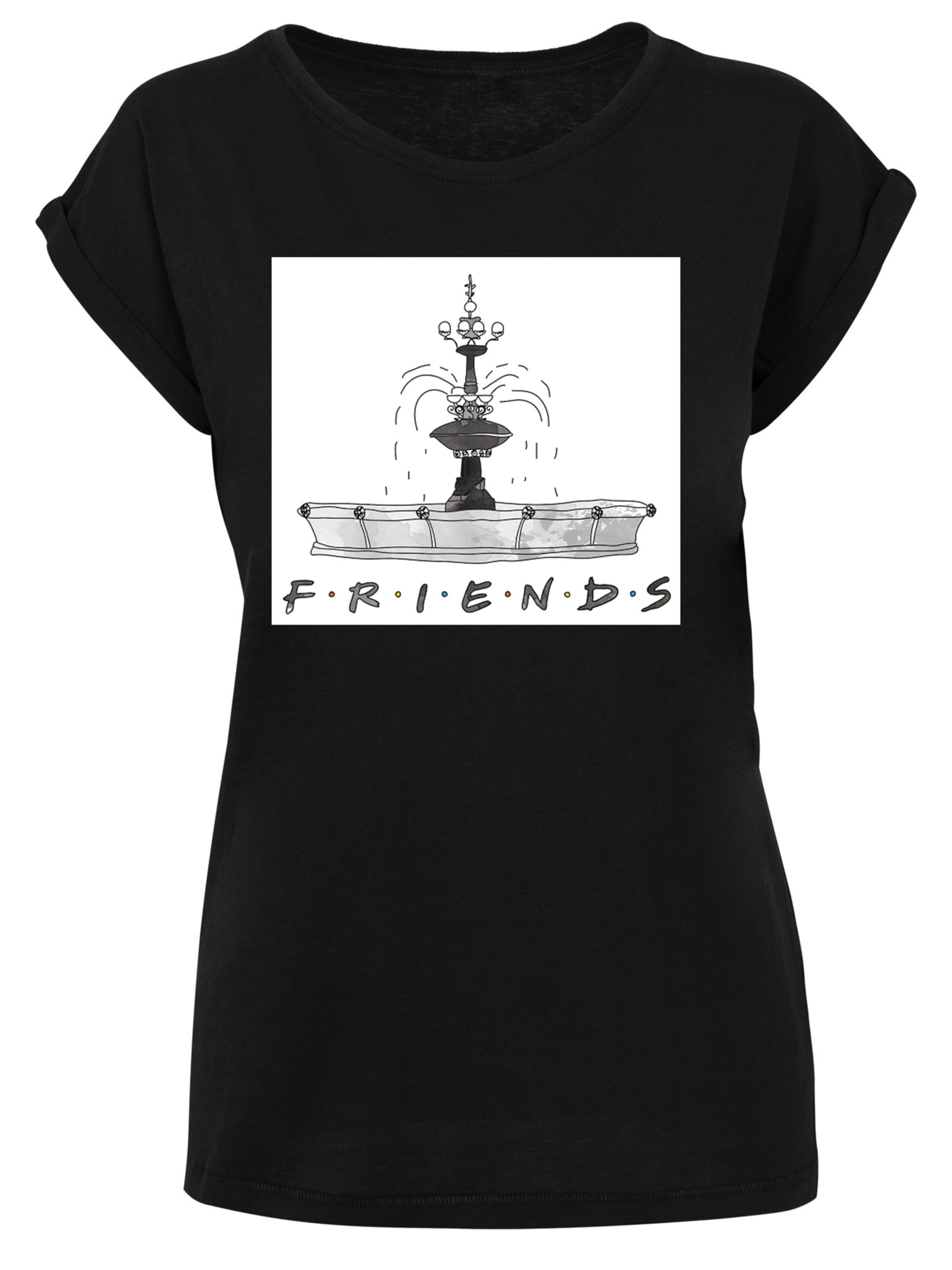 F4NT4STIC Shirt 'Friends TV Serie Fountain' in Black: front