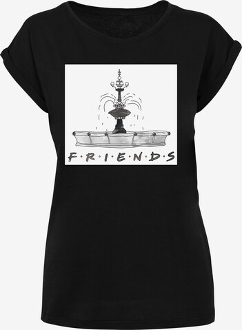 F4NT4STIC Shirt 'Friends TV Serie Fountain' in Zwart: voorkant