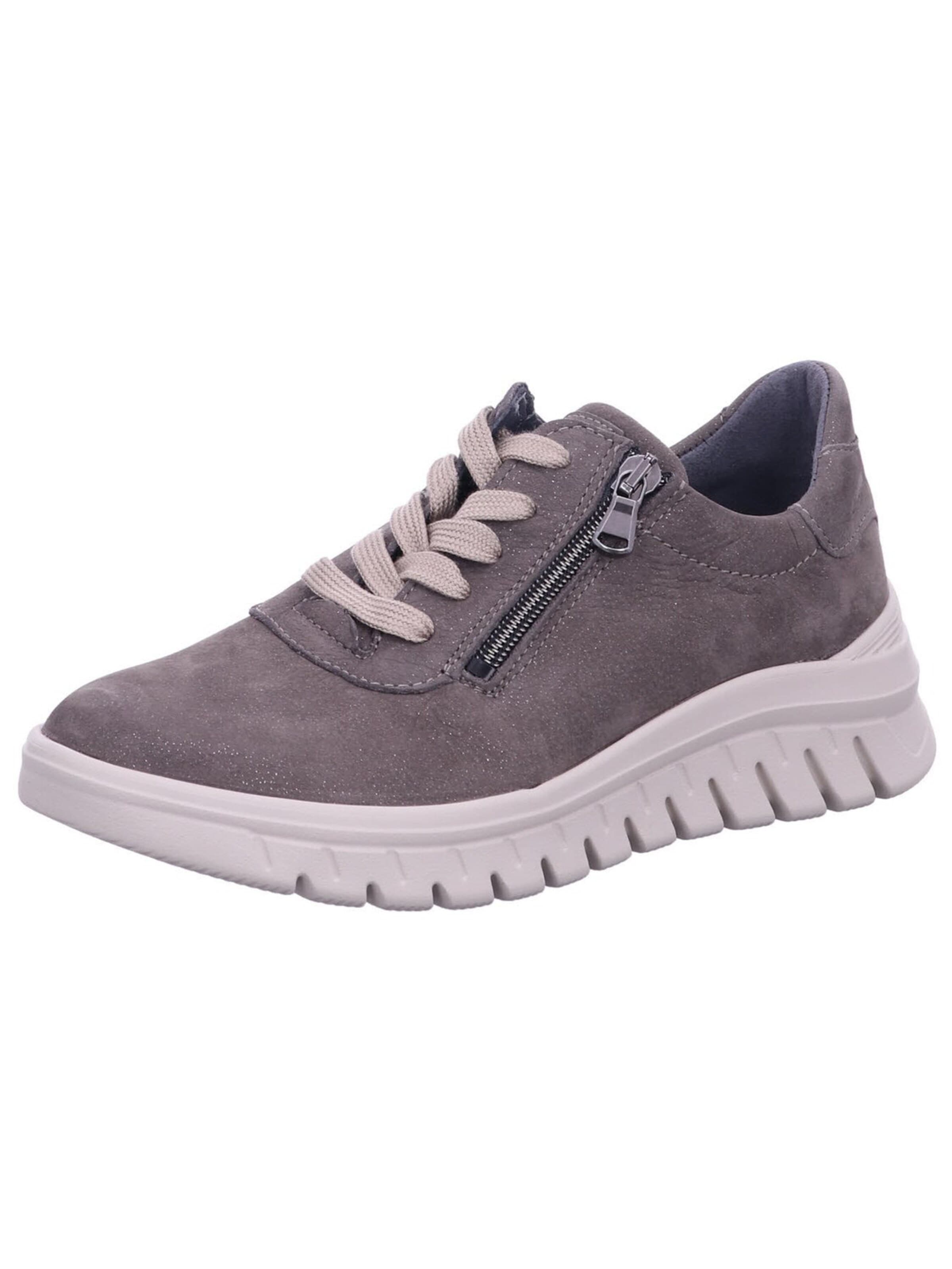WALDLÄUFER - Zapatillas deportivas altas 'Sneaker Low Damen 913008-201 052 Echtleder in grau' en gris: frente