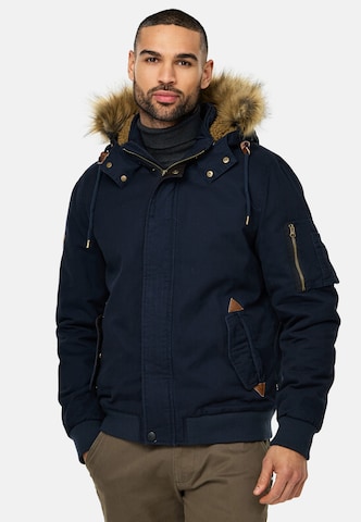 INDICODE JEANS Winter Jacket 'Pennington' in Blue: front