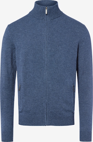 Andrew James Gebreid vest in Blauw: voorkant