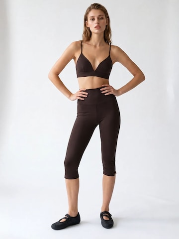 Skinny Leggings MixRay en marron