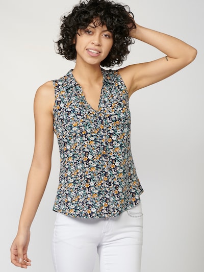 KOROSHI Blusa em navy / amarelo dourado / lilás / branco, Vista do artigo