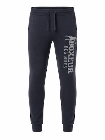 Boxeur des Rues - regular Pantalón deportivo 'Herren Jogginghose Boxeur des Rues mit Kordelzug und Bündchen, Anthrazit, Metallisches vertikales Logo, Baumwolle' en gris: frente