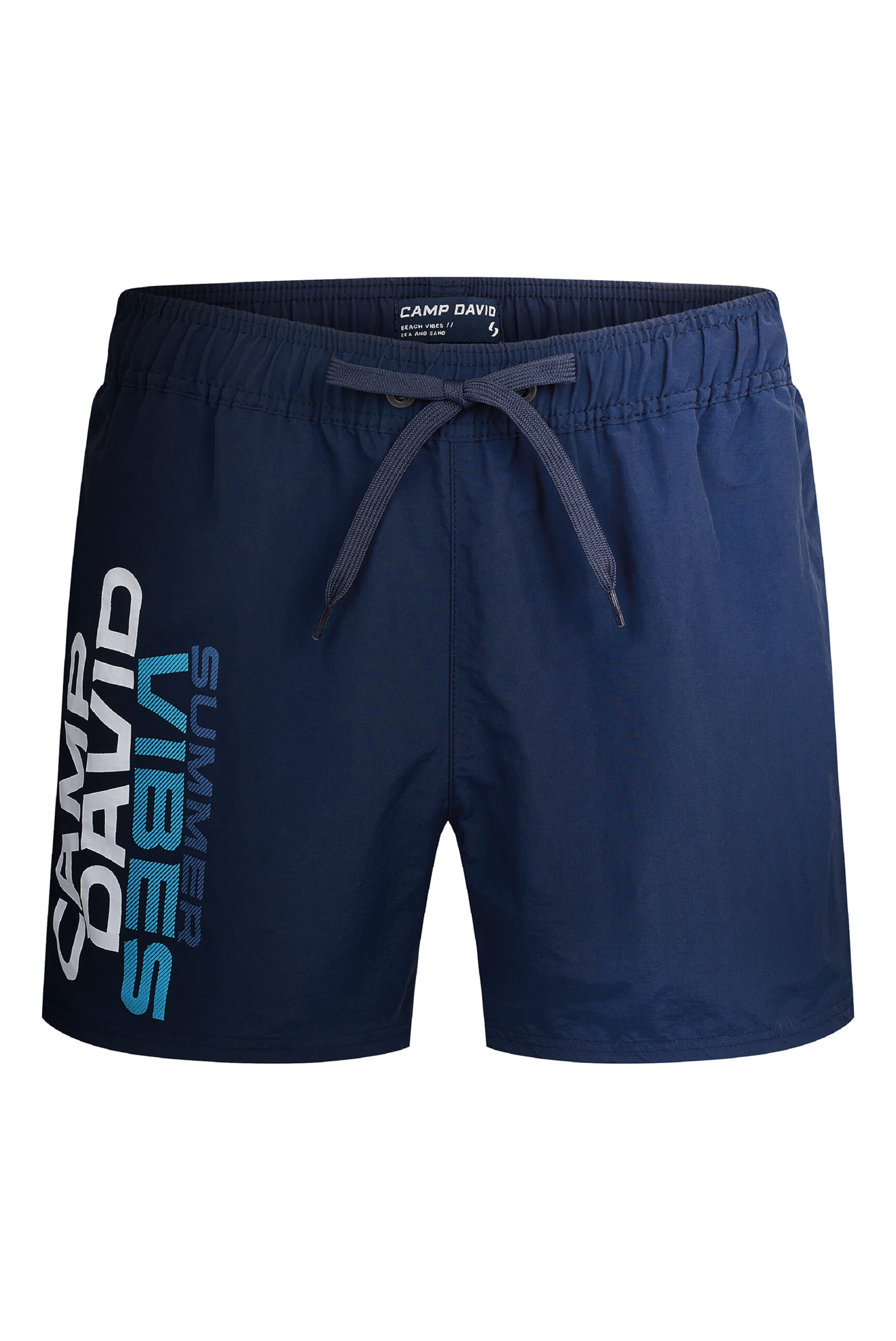 CAMP DAVID Badehose mit Logo Print in Blau: Vorderseite