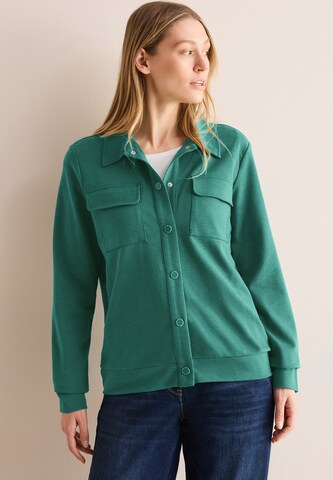 CECIL Zip-Up Hoodie in Green: front