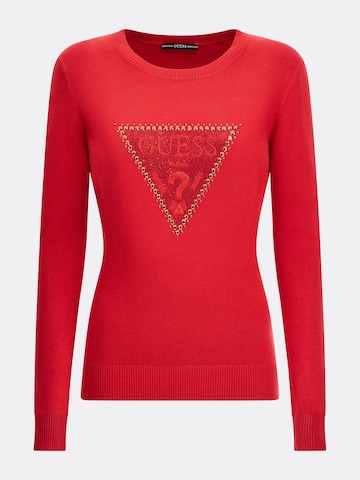 GUESS Pullover 'FRONTLOGO' in Rot