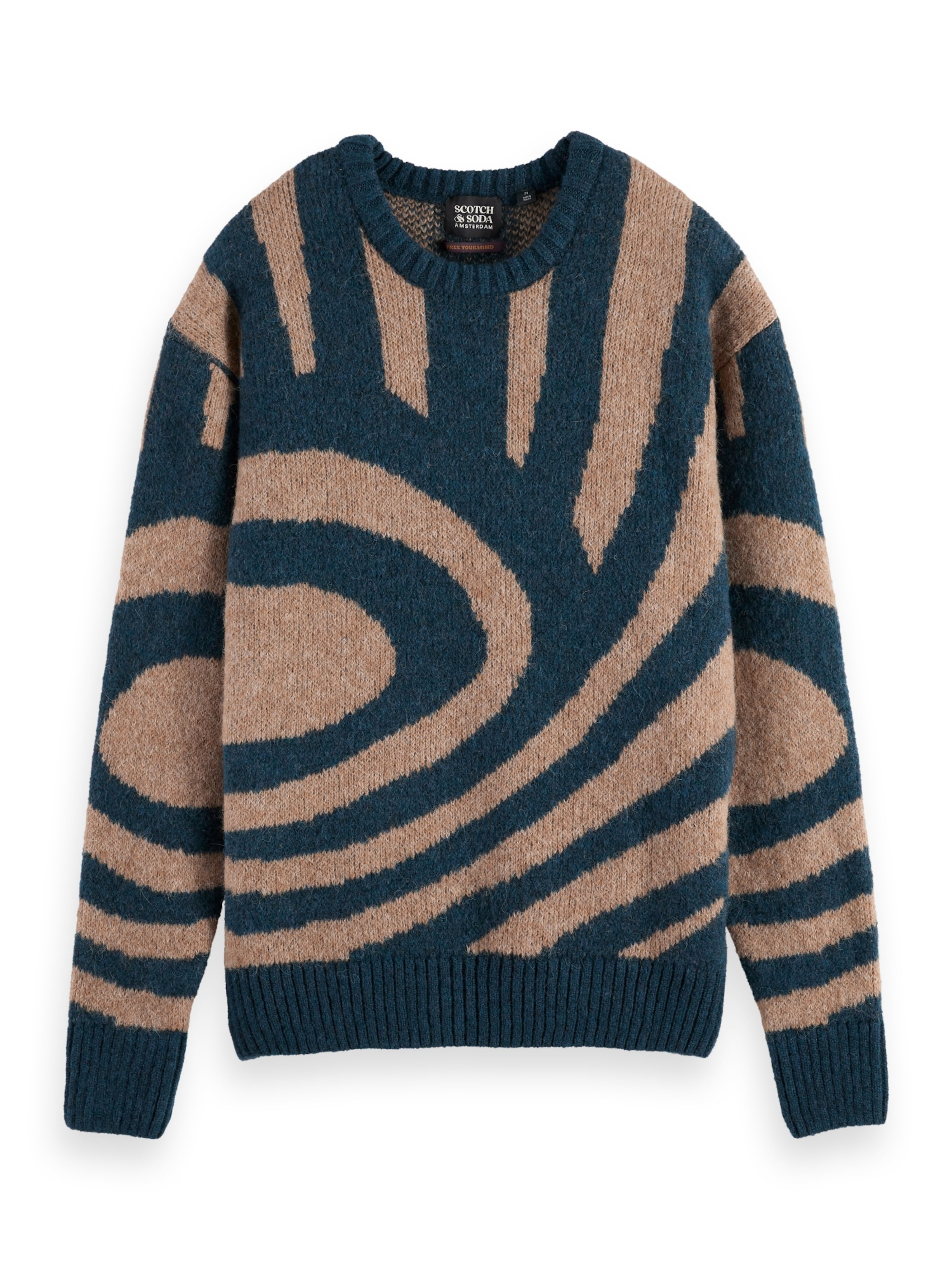 SCOTCH & SODA Sweater in Brown / Light brown / Petrol, Item view