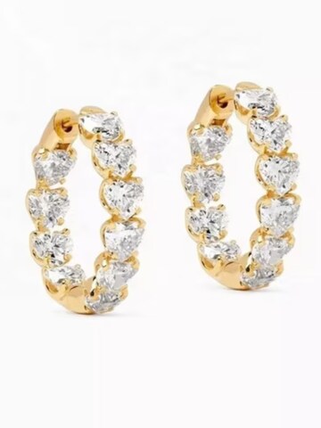 ROUGEMONT Jewellery Earrings 'Funkelnde Herz Creolen Ohrringe 925 Sterling Silber' in Gold: front