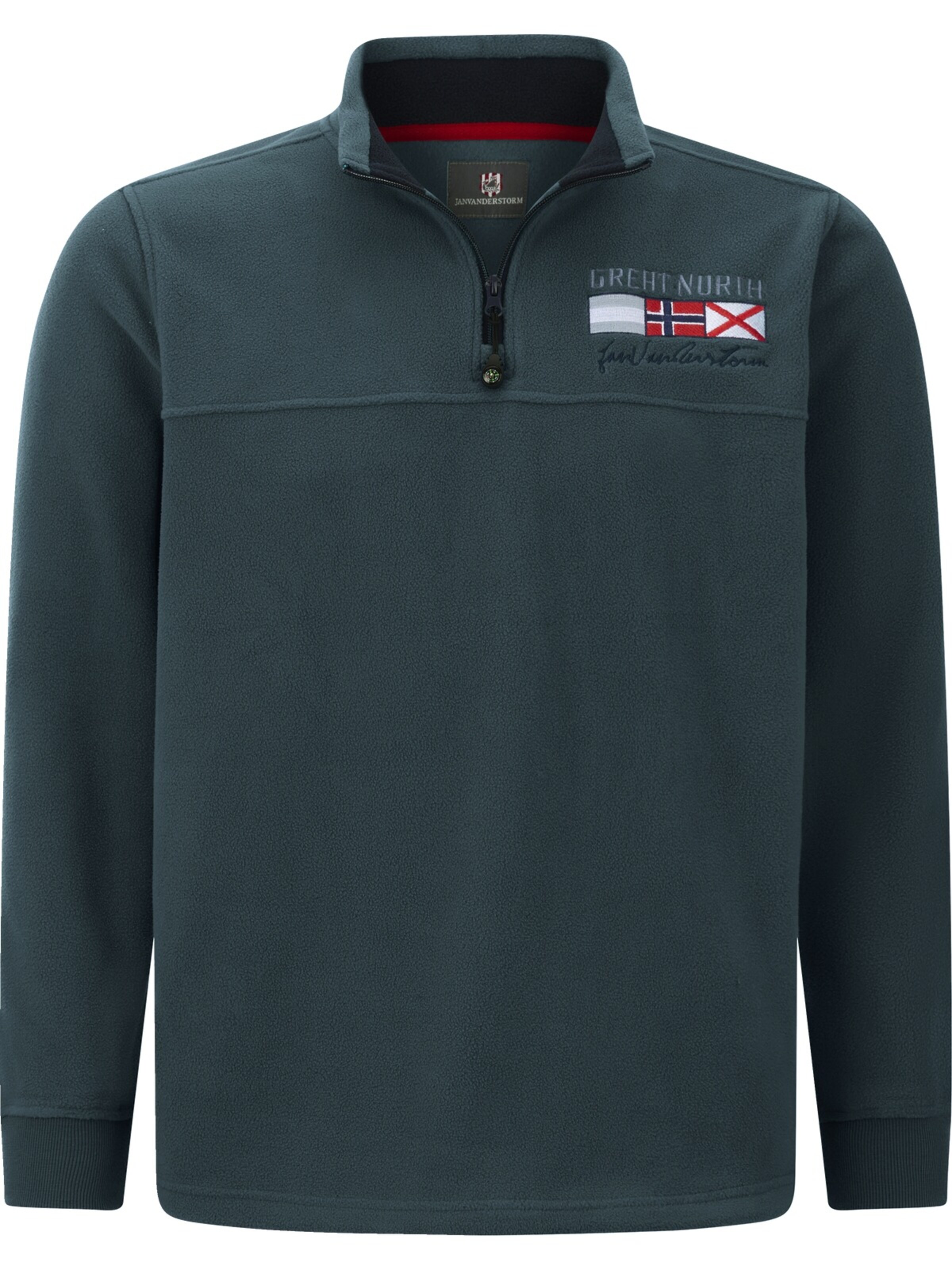 Jan Vanderstorm Fleece-Sweatshirt 'Sietse' in Grün: Vorderseite