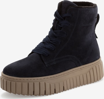 Tamaris Ботинки на шнуровке в Синий: спереди