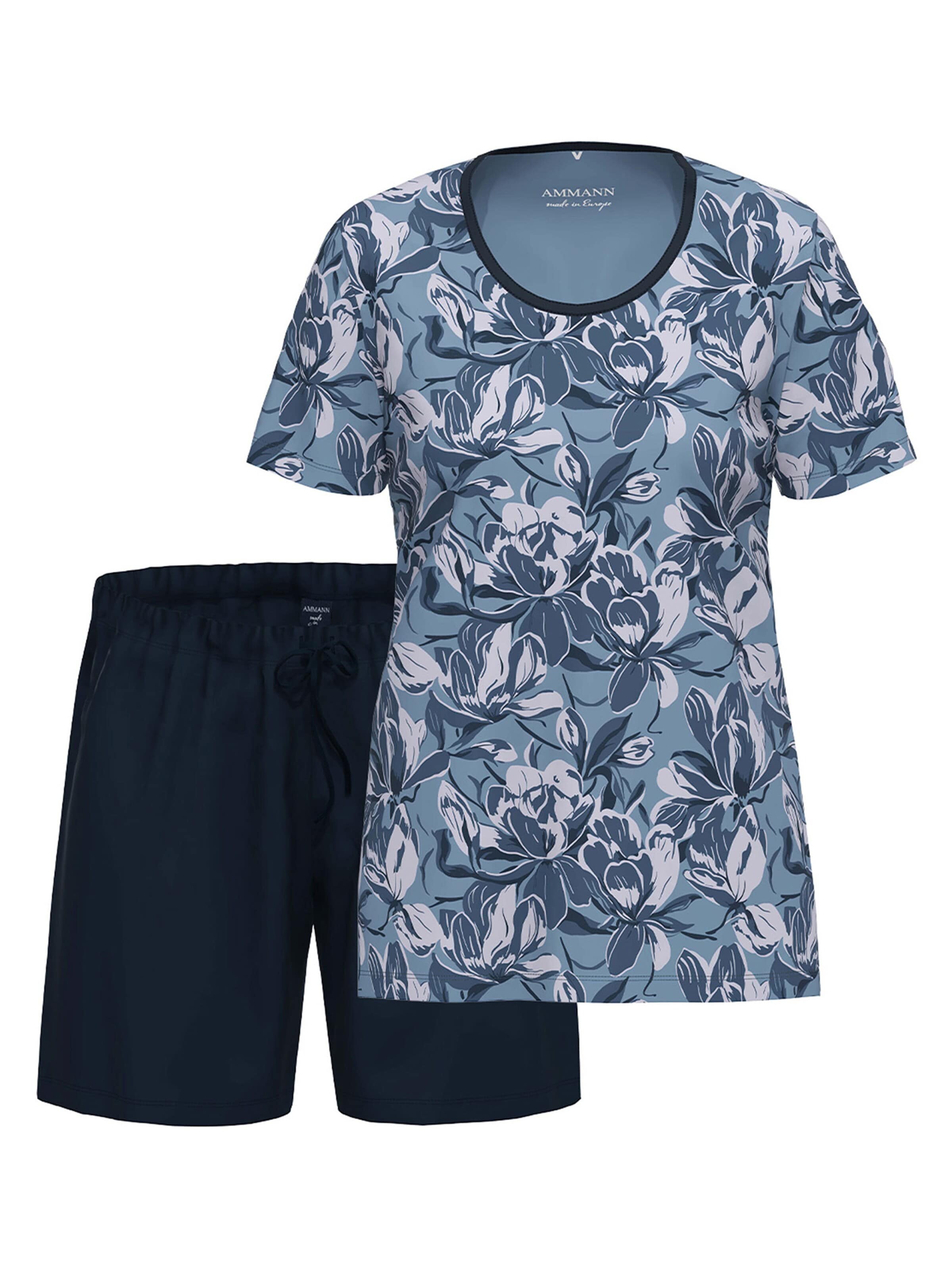 Ammann Pyjama 'Night & Home'‌‌ in Blau: Vorderseite