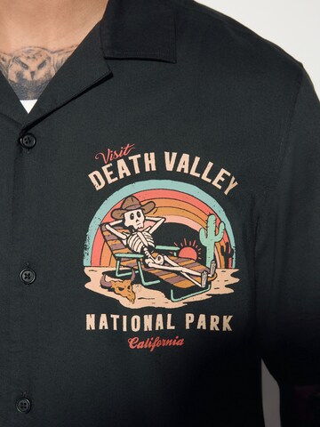 Next Regular fit Button Up Shirt in Black