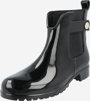 TOMMY HILFIGER Rubber Boots in Black: front
