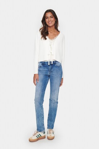 SAINT TROPEZ Gebreid vest ' Dagny' in Wit