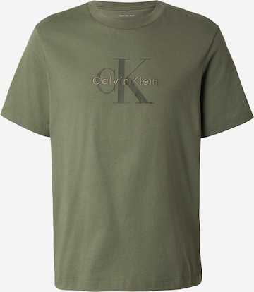 Calvin Klein Jeans Särk 'CK Monogram Logo', värv roheline: eest vaates