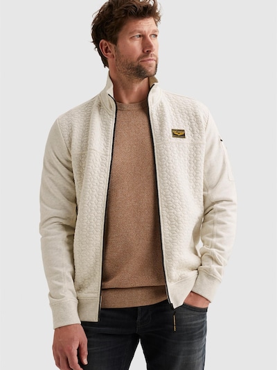 PME Legend Sudadera 'PME LEGEND - Sweat jacket with textures and flight pocket' en S en offwhite, Vista del producto