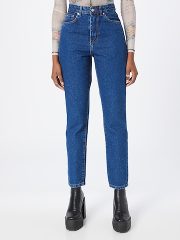 Nasty Gal Tapered Jeans in Blue: front