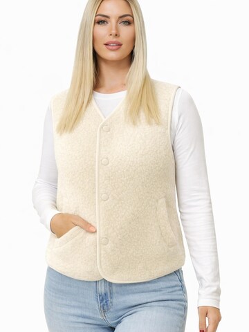 Worldclassca Vest 'Damen Kurze Kuschel Weste' in Beige: front