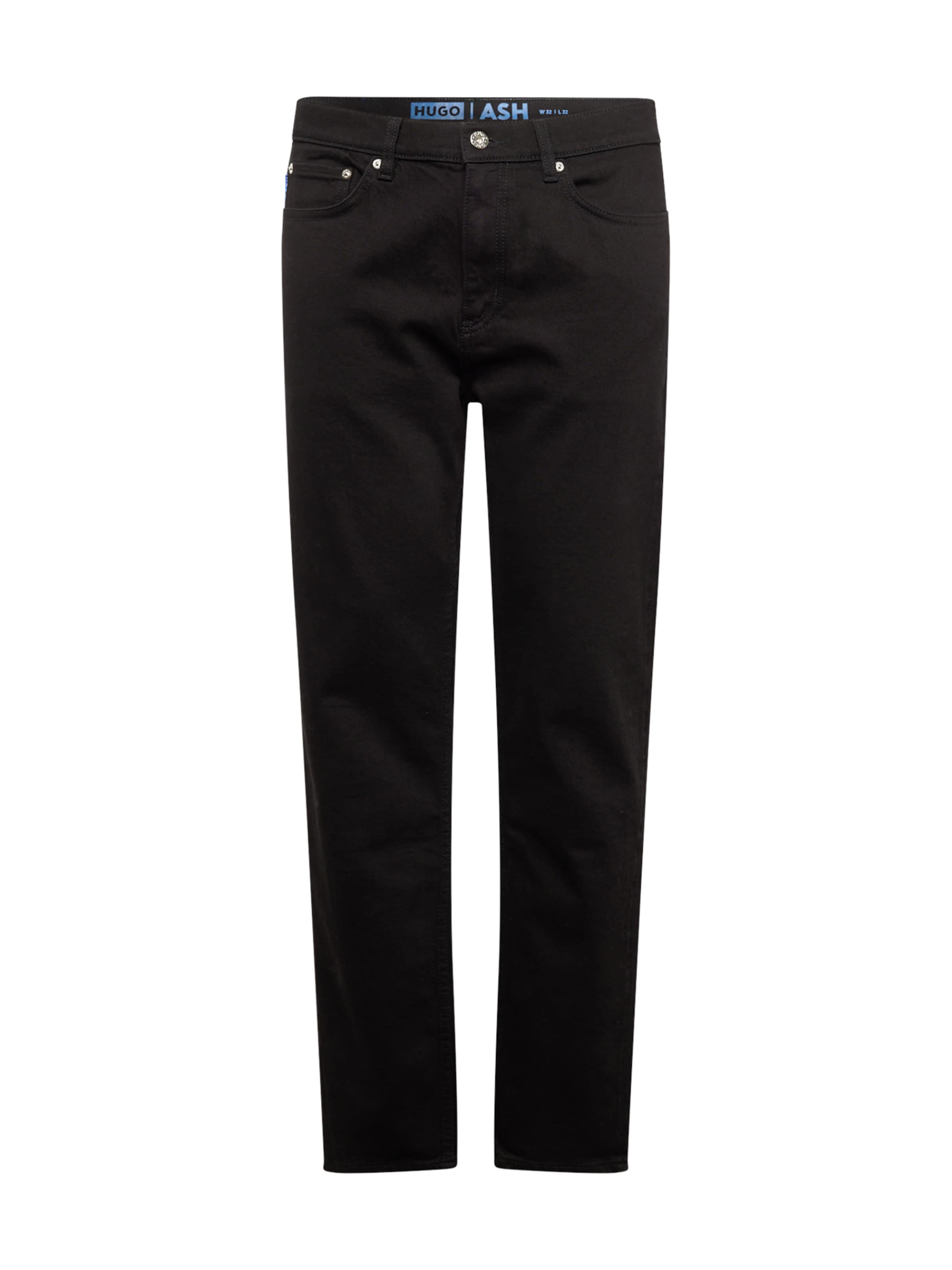 HUGO Regular Дънки 'Ash' в черно: отпред