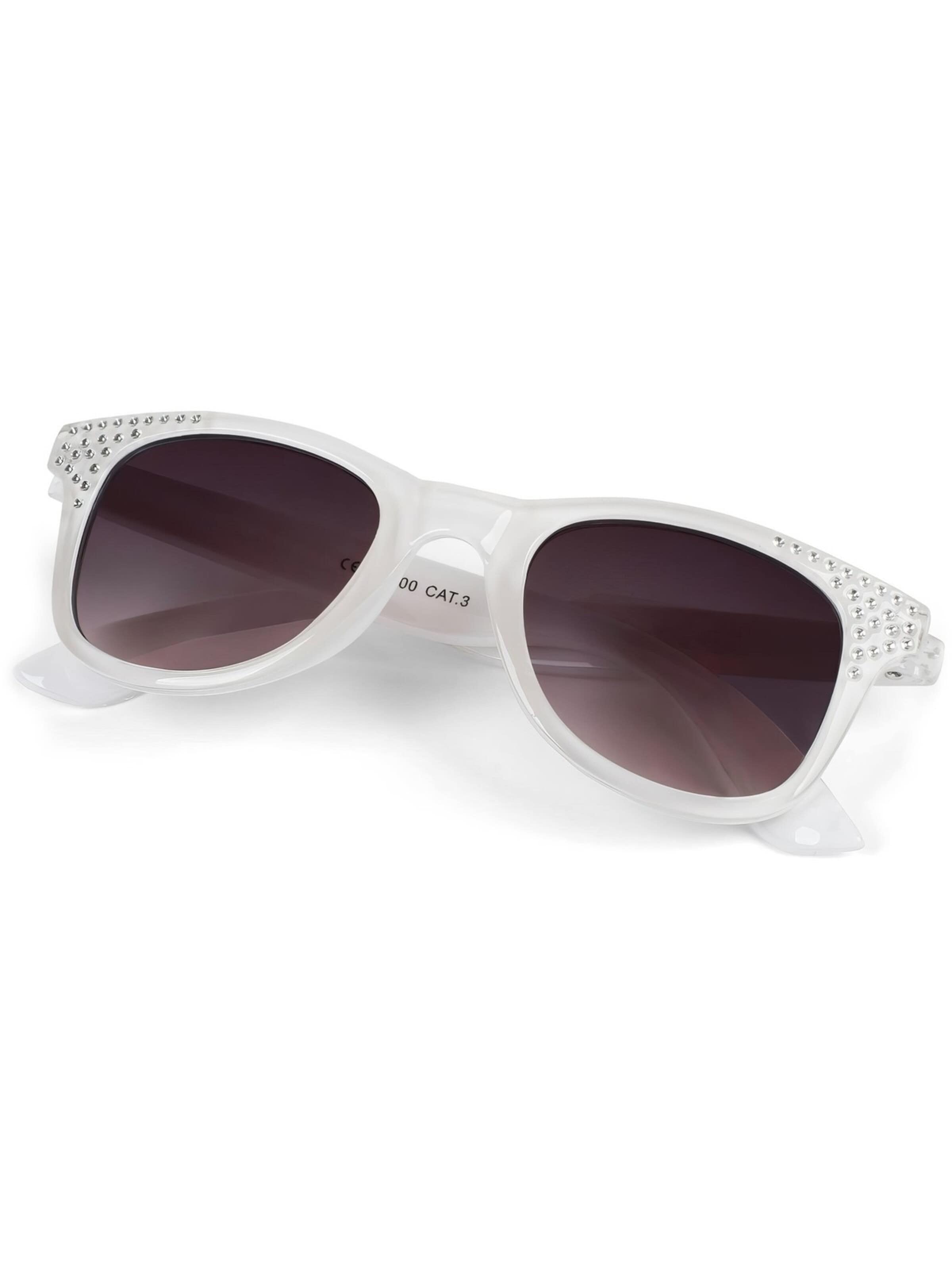 styleBREAKER Sunglasses 'Mädchen Nerd Sonnenbrille mit Strass' in White