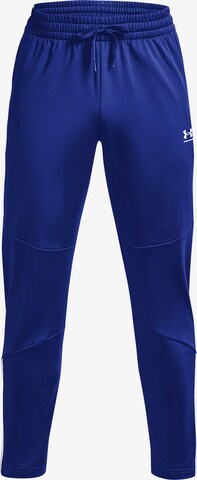 UNDER ARMOUR Tapered Workout Pants 'Tricot Fashion' in Blue: front