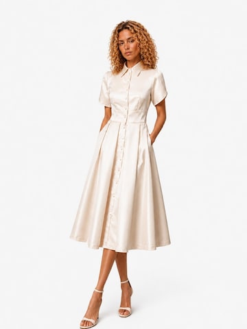 Robe 'Off-White Satin Backless Midi Dress' BIBI SAKALIEVA en blanc