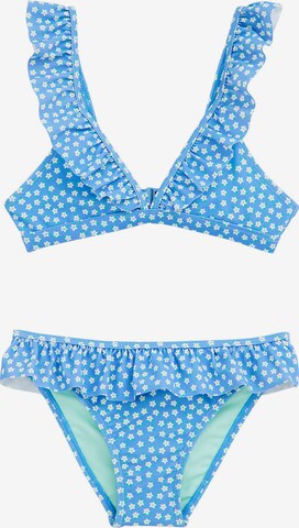 WE Fashion Triangel Bikini in Blauw: voorkant