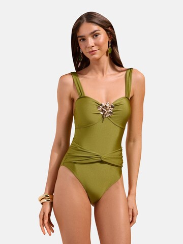 Friends Like These Bustier Shaping-badpak in Groen: voorkant