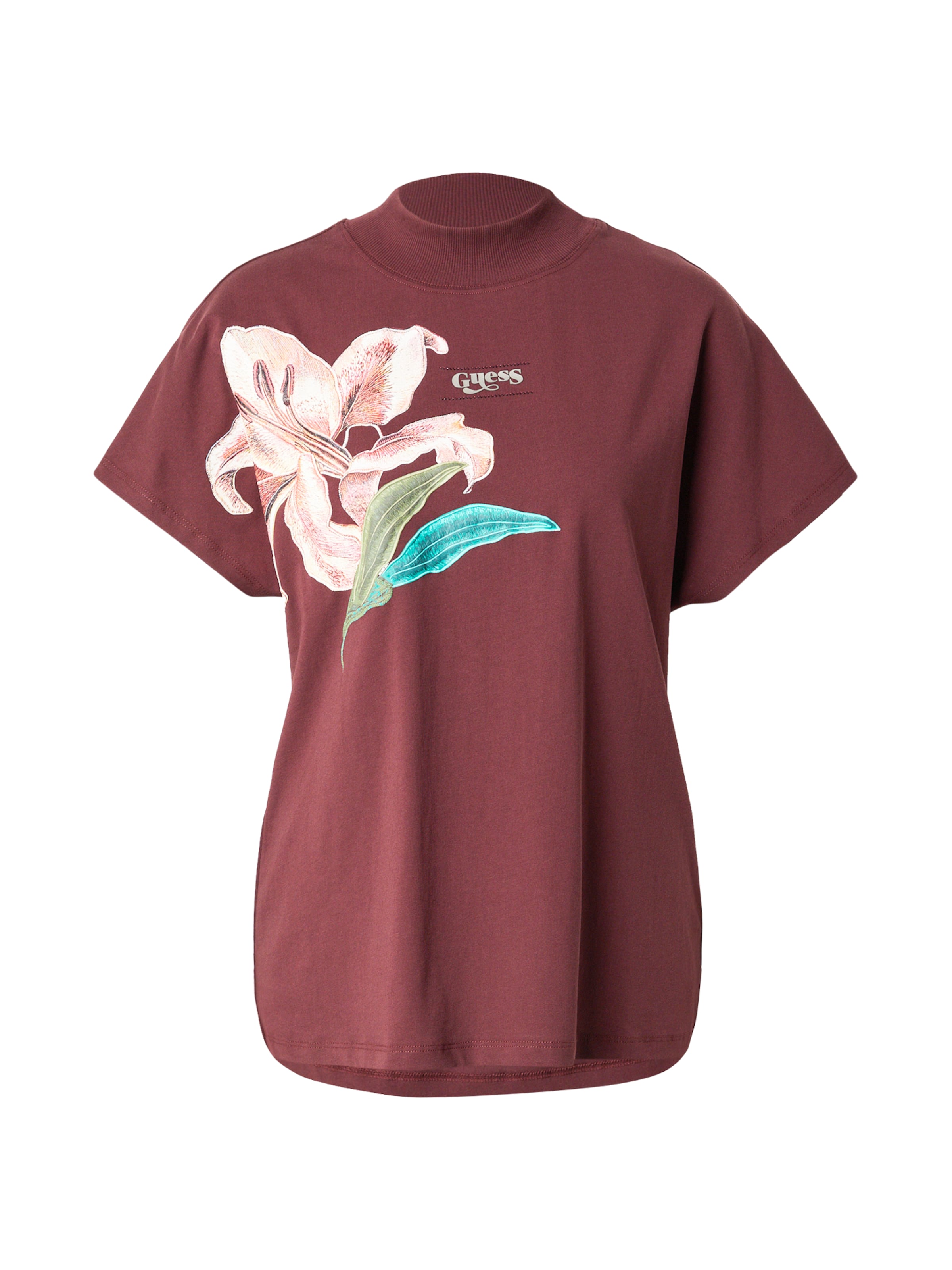 GUESS Shirt &#x27;SL MOCK&#x27; in Rood: voorkant