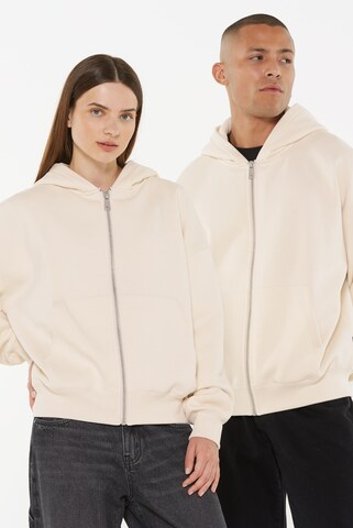 Harlem Soul /Damen BRU-NO Hoodie Jacket Oversized Unisex in Beige: Vorderseite