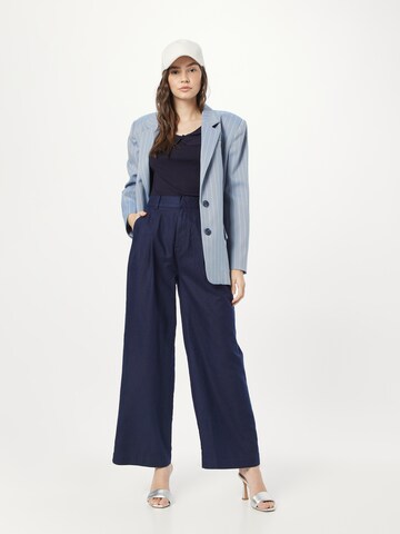 GAP Wide leg Pleat-Front Pants in Blue