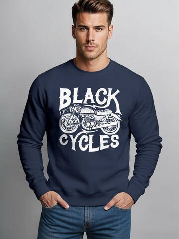 Neverless Sweatshirt 'Black Cycles' in Blue