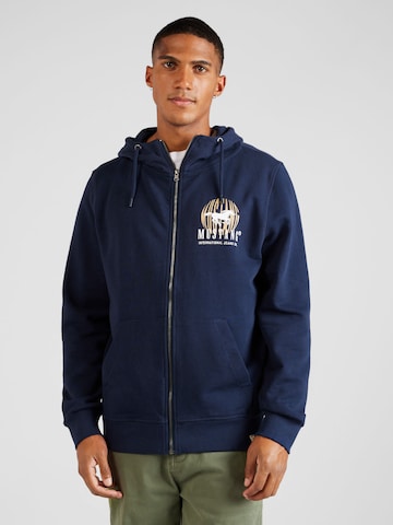 MUSTANG Zip-Up Hoodie 'Brian' in Blue: front