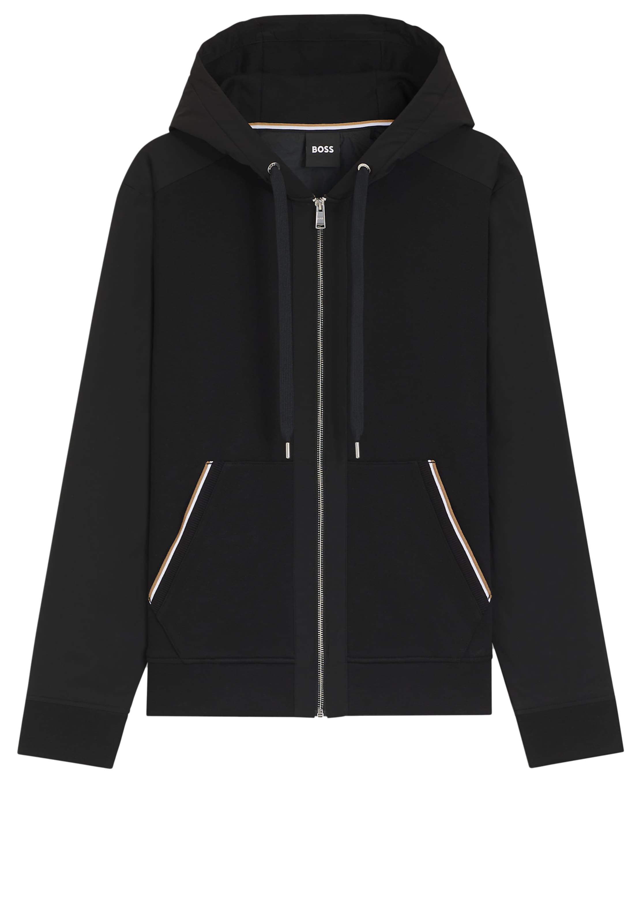 BOSS Zip-Up Hoodie 'C-Spence 10' in Camel / Black / White, Item view