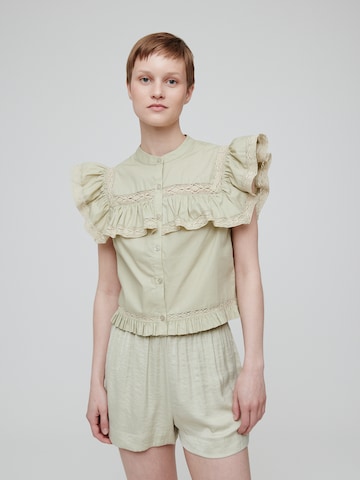 EDITED Blouse 'Jesse' in Groen: voorkant