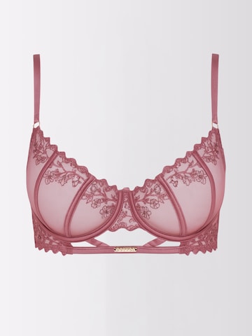 DOUVOS CONTOUR Balconette Bra 'BESTICKTER BH' in Purple: front