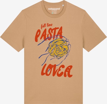 T-Shirt 'Pasta Lover' Watapparel en beige : devant