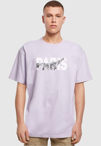 T-Shirt 'Paris Eiffel Tower' Merchcode en violet : devant