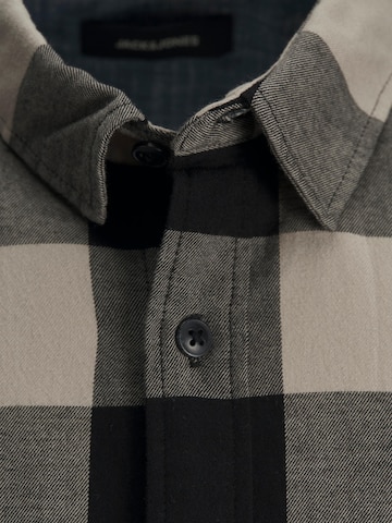 JACK & JONES - Ajuste estrecho Camisa 'Gingham' en gris