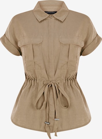 FRESHLIONS Blouse 'Zoey' in Bruin: voorkant