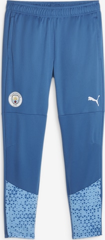 PUMA Tapered Workout Pants 'Manchester City' in Blue: front